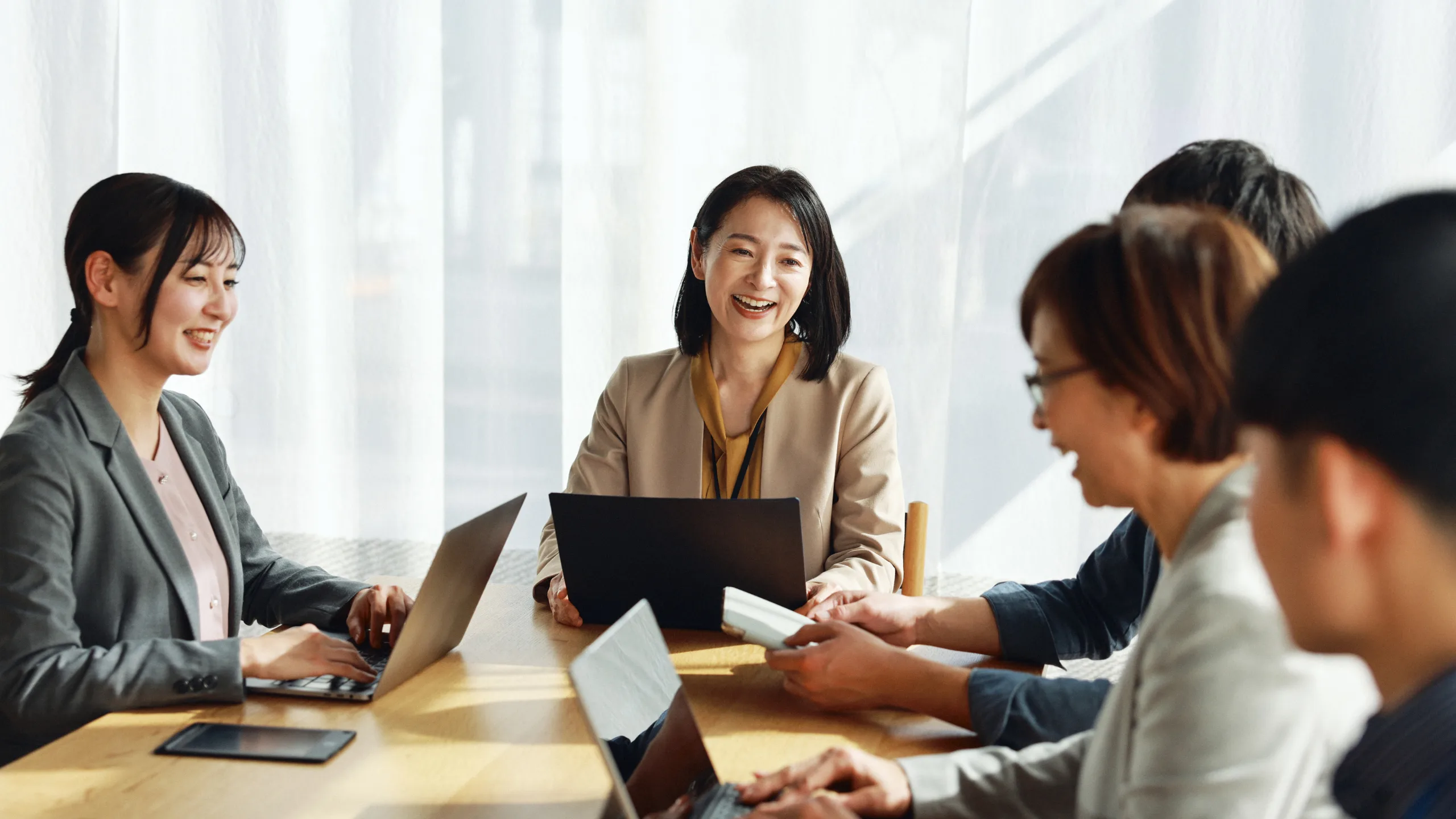 Asian business executives in a meeting