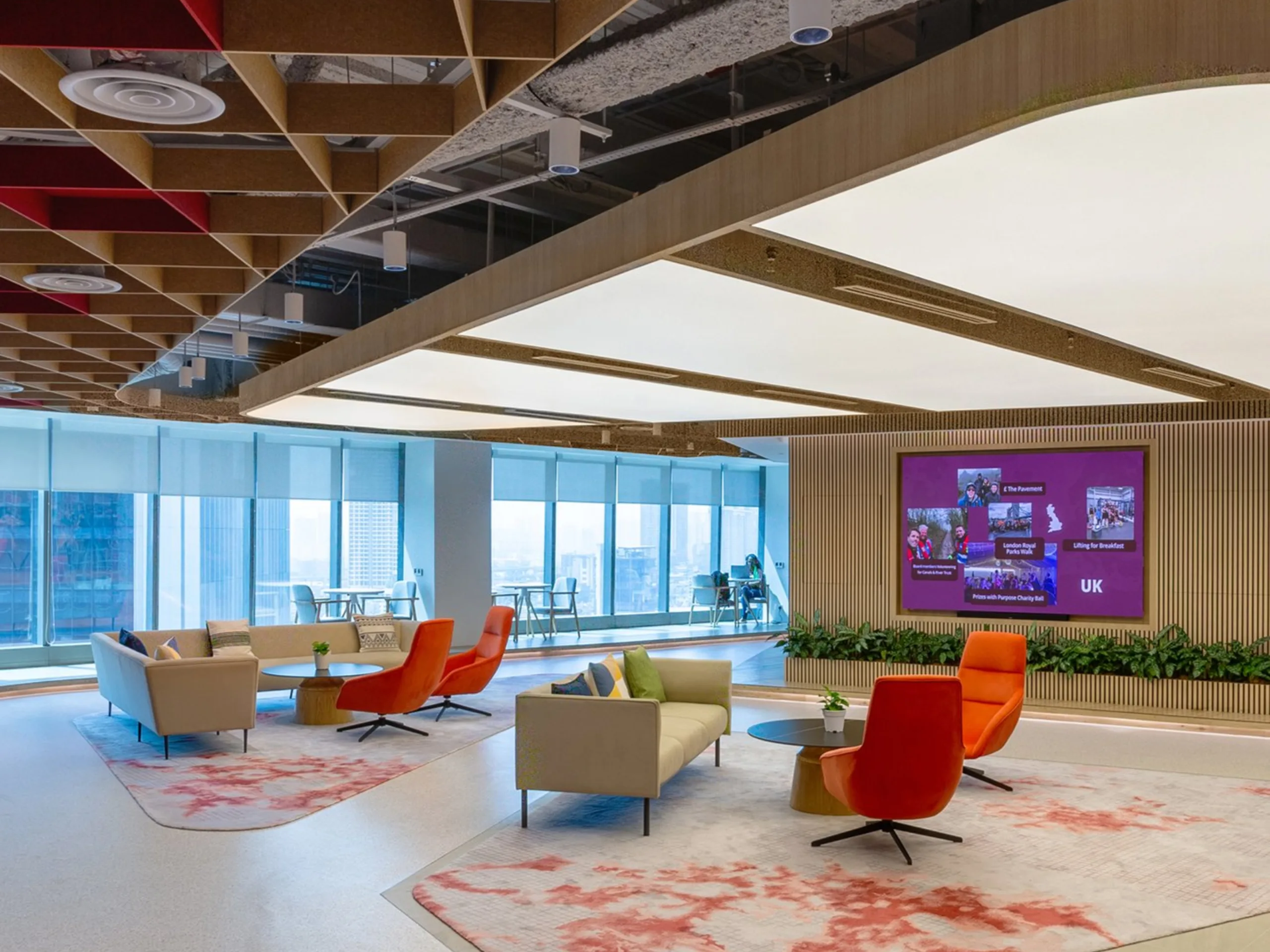 a modern office meeting area