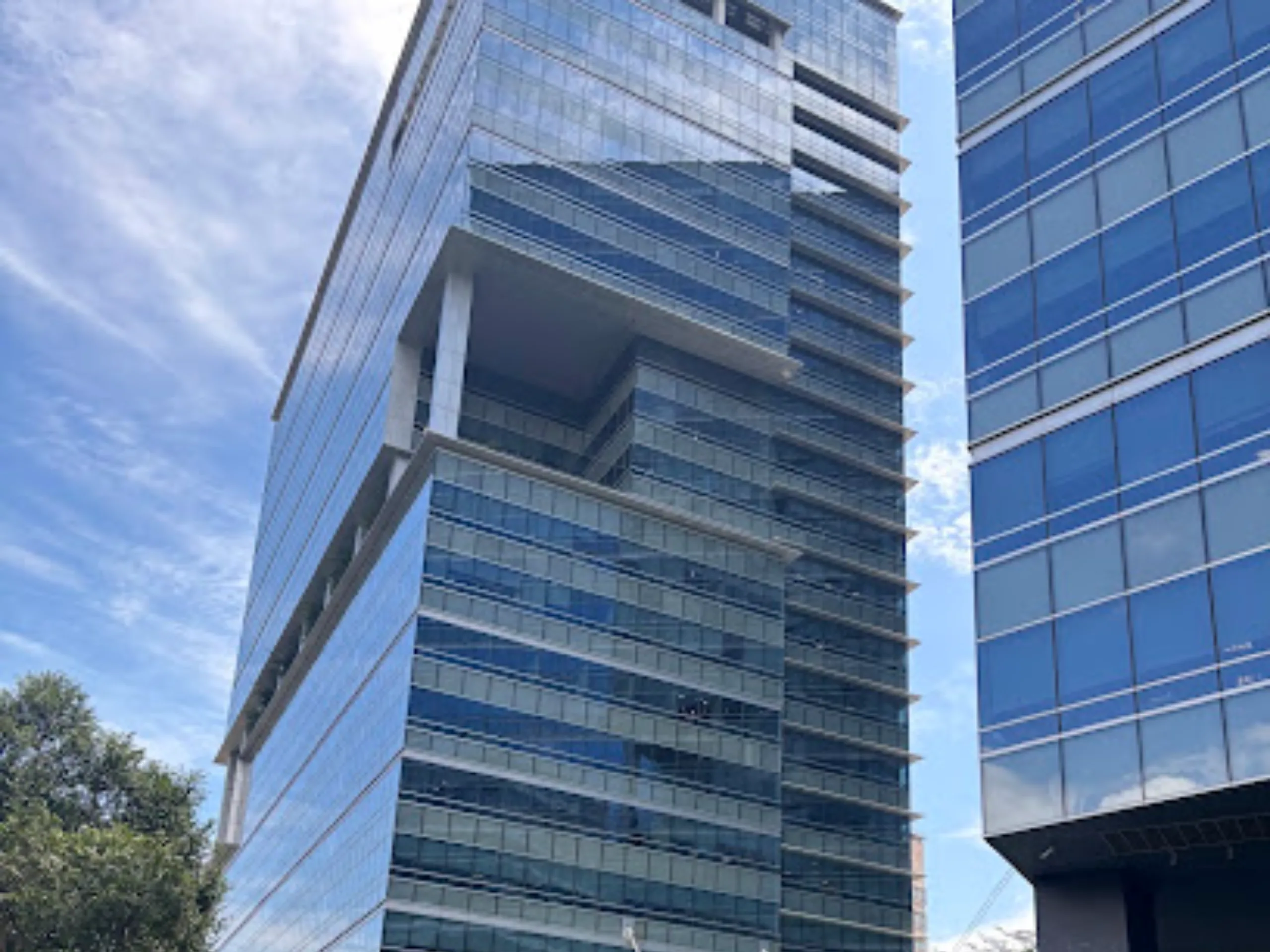Modern office architecture featuring sleek design. 