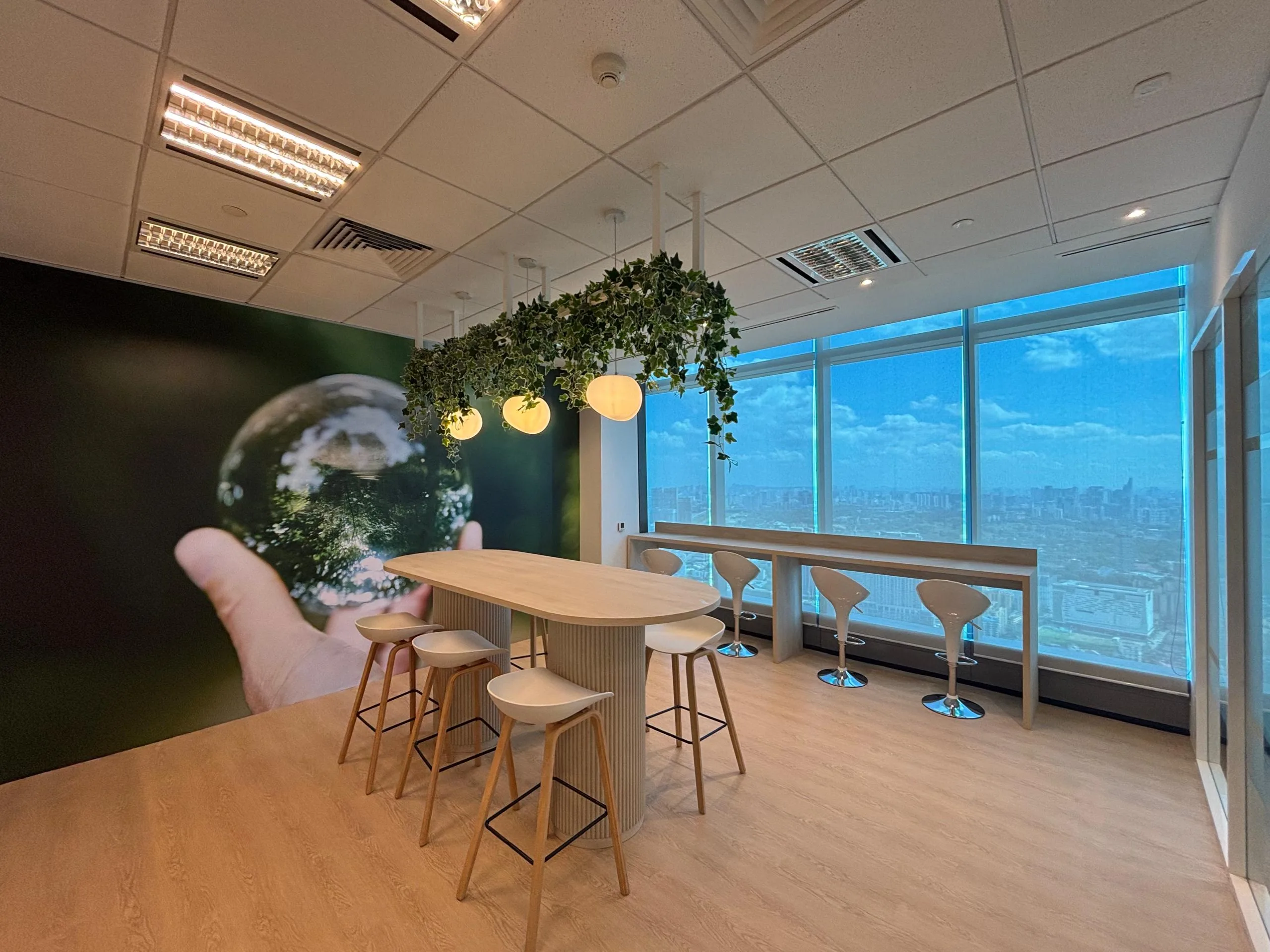 Office kitchen area, a welcoming space for employees to relax and socialise.