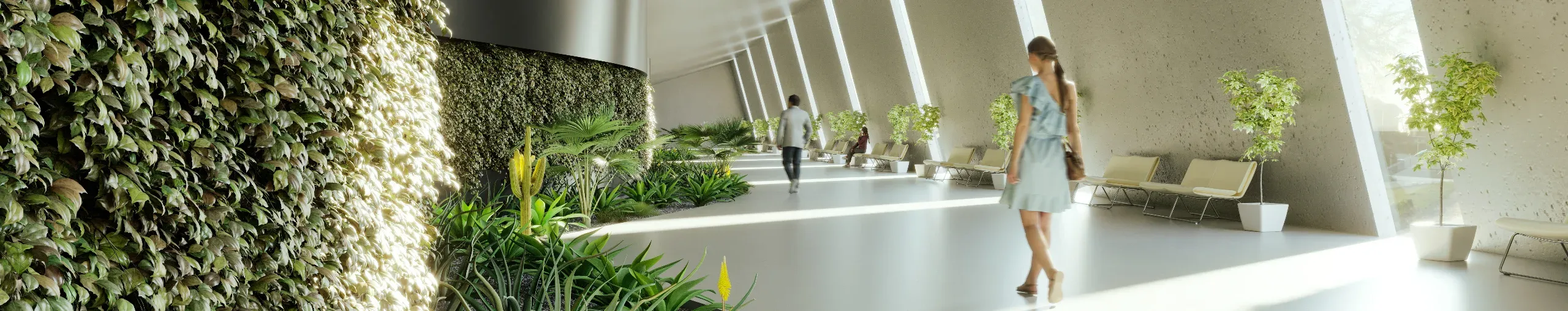 modern office building with sustainable interior design